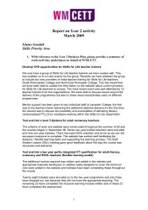 Report on Year 2 activity March 2009  Elaine Goodall