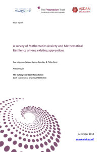 A survey of Mathematics Anxiety and Mathematical Resilience among existing apprentices