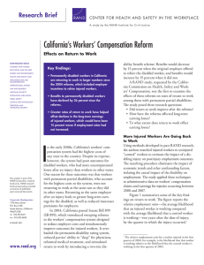 California’s Workers’ Compensation Reform