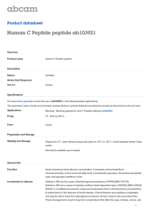 Human C Peptide peptide ab103921 Product datasheet Overview Product name