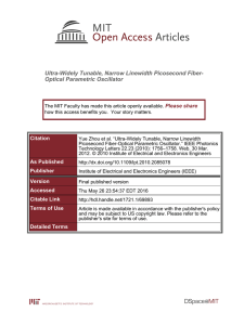 Ultra-Widely Tunable, Narrow Linewidth Picosecond Fiber- Optical Parametric Oscillator Please share