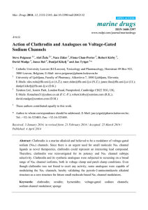 marine drugs Action of Clathrodin and Analogues on Voltage-Gated Sodium Channels