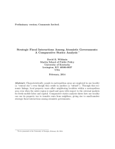 Strategic Fiscal Interactions Among Atomistic Governments: A Comparative Statics Analysis