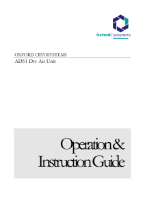 Operation &amp; Instruction Guide AD51 Dry Air Unit OXFORD CRYOSYSTEMS