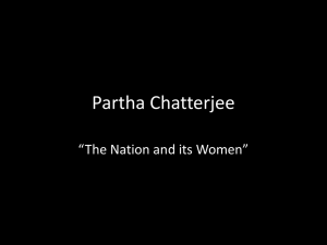 Partha Chatterjee “The Nation and its Women”