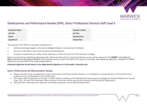 Development and Performance Review (DPR): Senior Professional Services Staff Level...