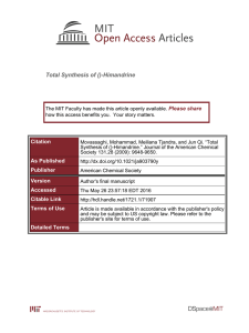 Total Synthesis of ()-Himandrine Please share