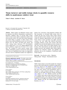 Tissue turnover and stable isotope clocks to quantify resource