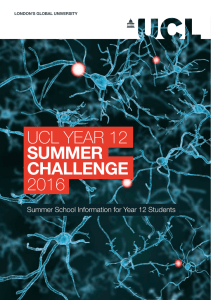 UCL YEAR 12 2016 SUMMER CHALLENGE