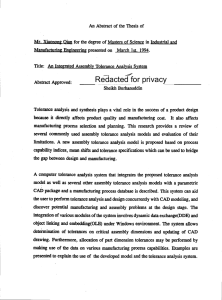 Mr. Xiaonong than for the degree of Masters of Science... Manufacturing Engineering presented on March 1st. 1994.