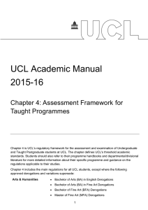 UCL Academic Manual 2015-16  Chapter 4: Assessment Framework for