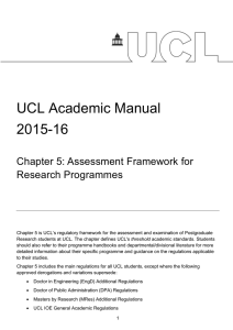 UCL Academic Manual 2015-16  Chapter 5: Assessment Framework for