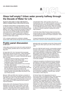 Glass half empty? Urban water poverty halfway through