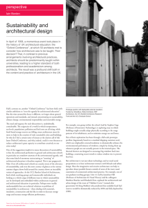 Sustainability and architectural design perspective Iain Borden
