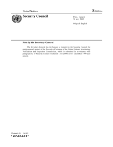 S Security Council United Nations Note by the Secretary-General