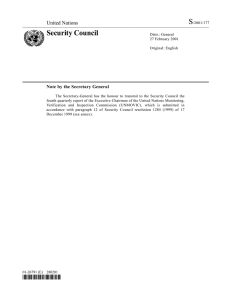 S Security Council United Nations Note by the Secretary General