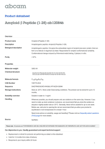 Amyloid Peptide (1-28) ab120846 β Product datasheet