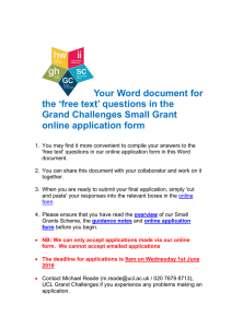 Your Word document for the ‘free text’ questions in the