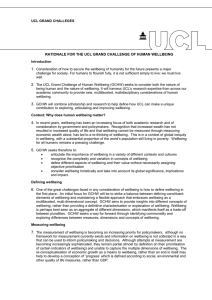 1. RATIONALE FOR THE UCL GRAND CHALLENGE OF HUMAN WELLBEING