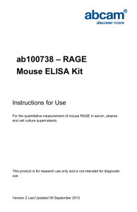 ab100738 – RAGE Mouse ELISA Kit Instructions for Use