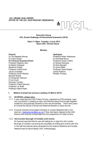 UCL GRAND CHALLENGES OFFICE OF THE UCL VICE-PROVOST (RESEARCH) Executive Group