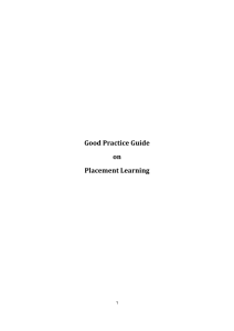 Good Practice Guide on Placement Learning 1