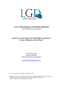 Law, Social Justice &amp; Global Development (An Electronic Law Journal) Sagong Tasi