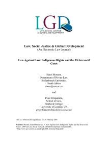 Law, Social Justice &amp; Global Development (An Electronic Law Journal) Richtersveld Cases