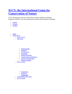 IUCN, the International Union for Conservation of Nature