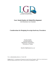 Law, Social Justice &amp; Global Development (An Electronic Law Journal) Kunibert Raffer,