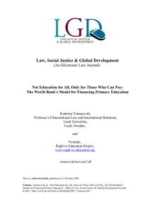 Law, Social Justice &amp; Global Development