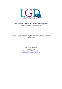 Law, Social Justice &amp; Global Development (An Electronic Law Journal) Square One?