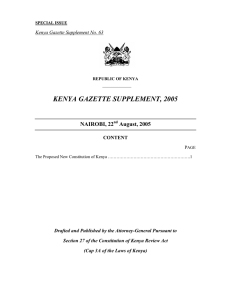 KENYA GAZETTE SUPPLEMENT, 2005  NAIROBI, 22 August, 2005