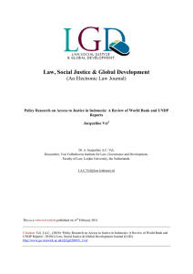 Law, Social Justice &amp; Global Development (An Electronic Law Journal)