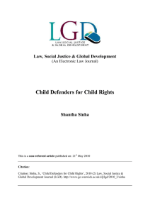 Child Defenders for Child Rights Law, Social Justice &amp; Global Development