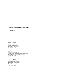 Justice Sector Assessments A Handbook Dory Reiling