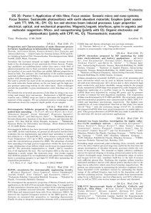 DS 35: Poster I: Application of thin films; Focus session:... Focus Session: Sustainable photovoltaics with earth abundant materials; Graphen (joint...