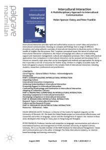 Intercultural Interaction A Multidisciplinary Approach to Intercultural Communication Helen Spencer-Oatey and Peter Franklin