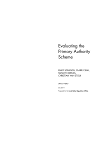 Evaluating the Primary Authority Scheme