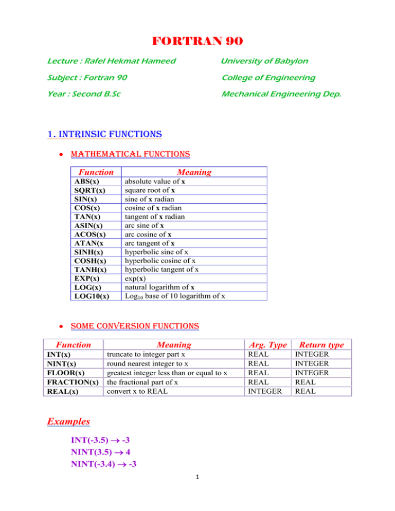 Fortran 90