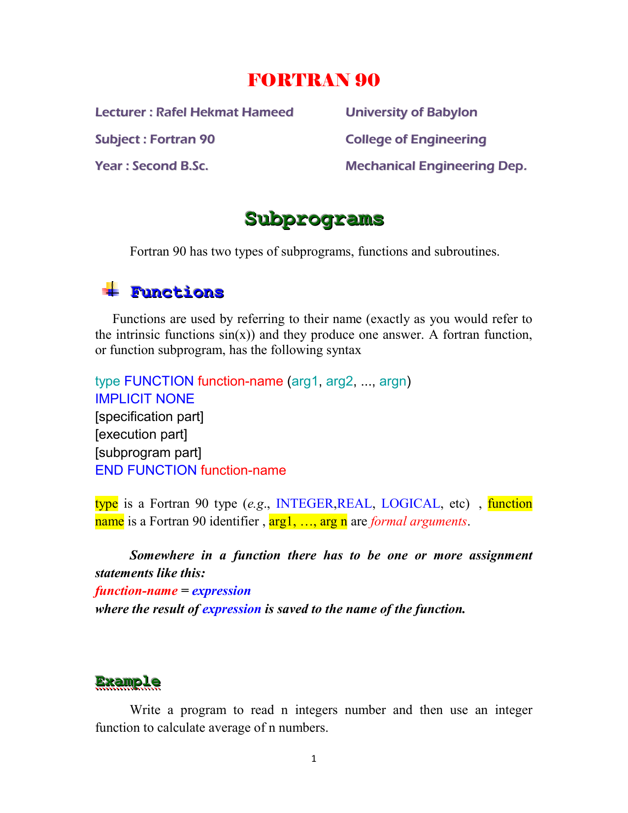 Fortran 90