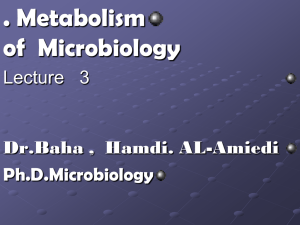 . Metabolism  of  Microbiology Lecture   3