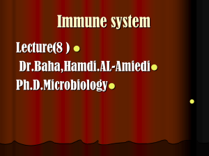 Immune system  Lecture(8 ) Dr.Baha,Hamdi.AL-Amiedi