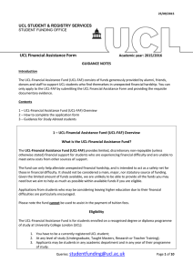 UCL Financial Assistance Form  UCL STUDENT &amp; REGISTRY SERVICES Academic year: 2015/2016