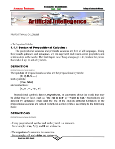 PROPOSITIONAL CALCULUS