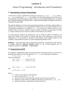 2.1 Introduction to Linear Programming