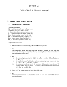 Lecture 27 Critical Path in Network Analysis