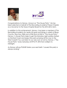 Congratulations to Harvey J known as “The House Party”. He... been selected on behalf of The Recording Academy