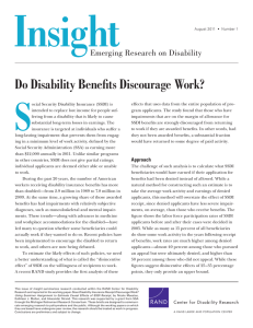 Insight S Do Disability Benefits Discourage Work? Emerging Research on Disability