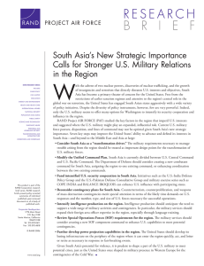 W South Asia’s New Strategic Importance Calls for Stronger U.S. Military Relations